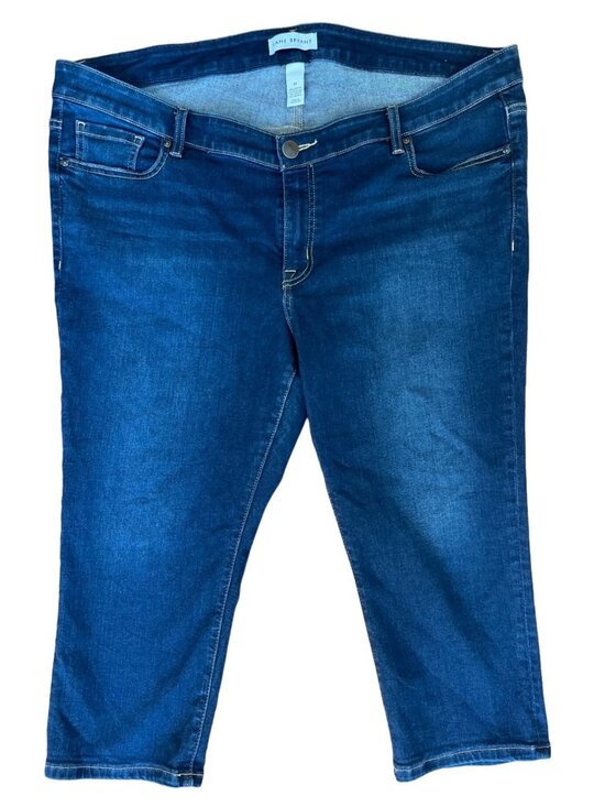 Lane Bryant Denim - Lane Bryant Cropped Denim Jeans Women's 22 Dark Wash Blue Casual Stretch